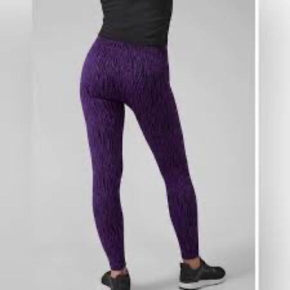 Athleta Flurry Elemental Tight Snowscape Black/ Basalt Violet Leggings Size Med - Picture 2 of 7